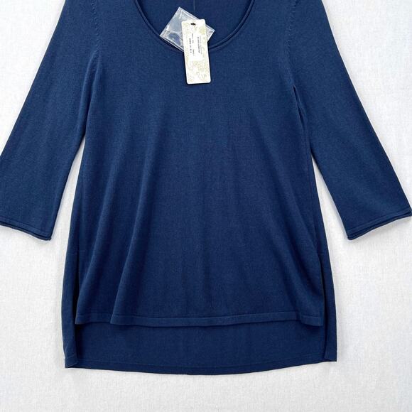 PERUVIAN CONNECTION 2 Piece Skirt Set Small Blue Lauren 3/4 Sleeve Knit Pima - Picture 7 of 16